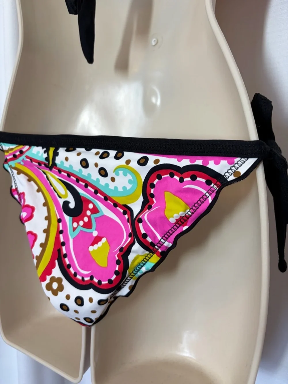 Cosita Linda Bikini 2 Pc Boho Paisley Rhinestone Embellished Ruffle Retro Y2K S - Picture 7 of 11